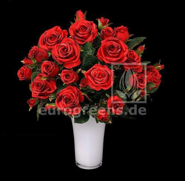 Bouquet artificiel de roses rouges 50 cm