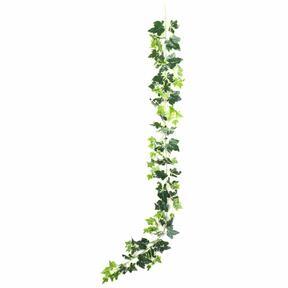 Guirlande artificielle Lierre blanc-vert 190 cm