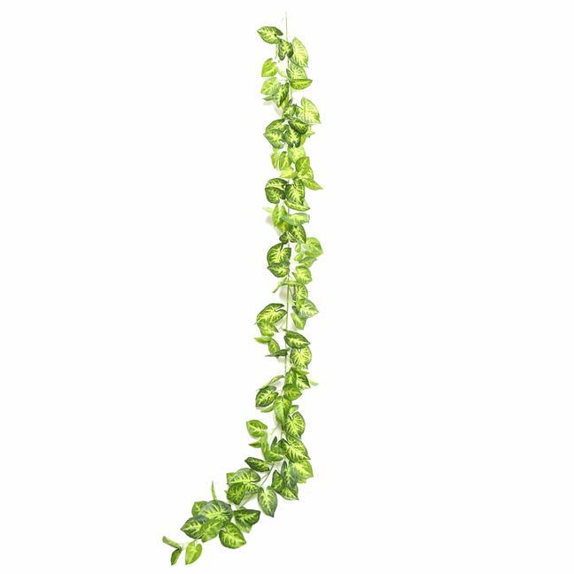 Guirlande artificielle Taro Araceae vert 190 cm