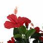 Hibiscus rouge artificiel 135 cm