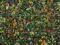 Panneau de fleurs artificielles Buxus multicolore - 50x50 cm