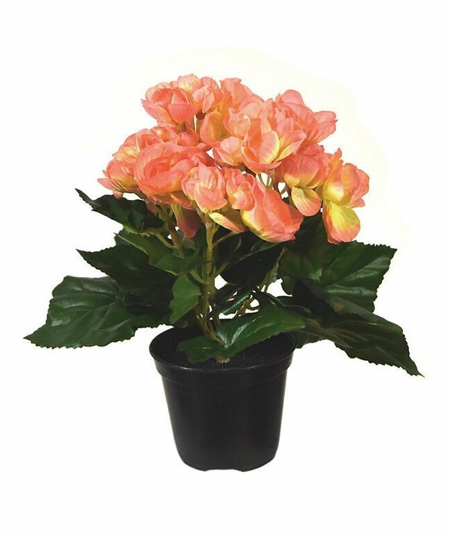 Plante artificielle Bégonia orange 20 cm