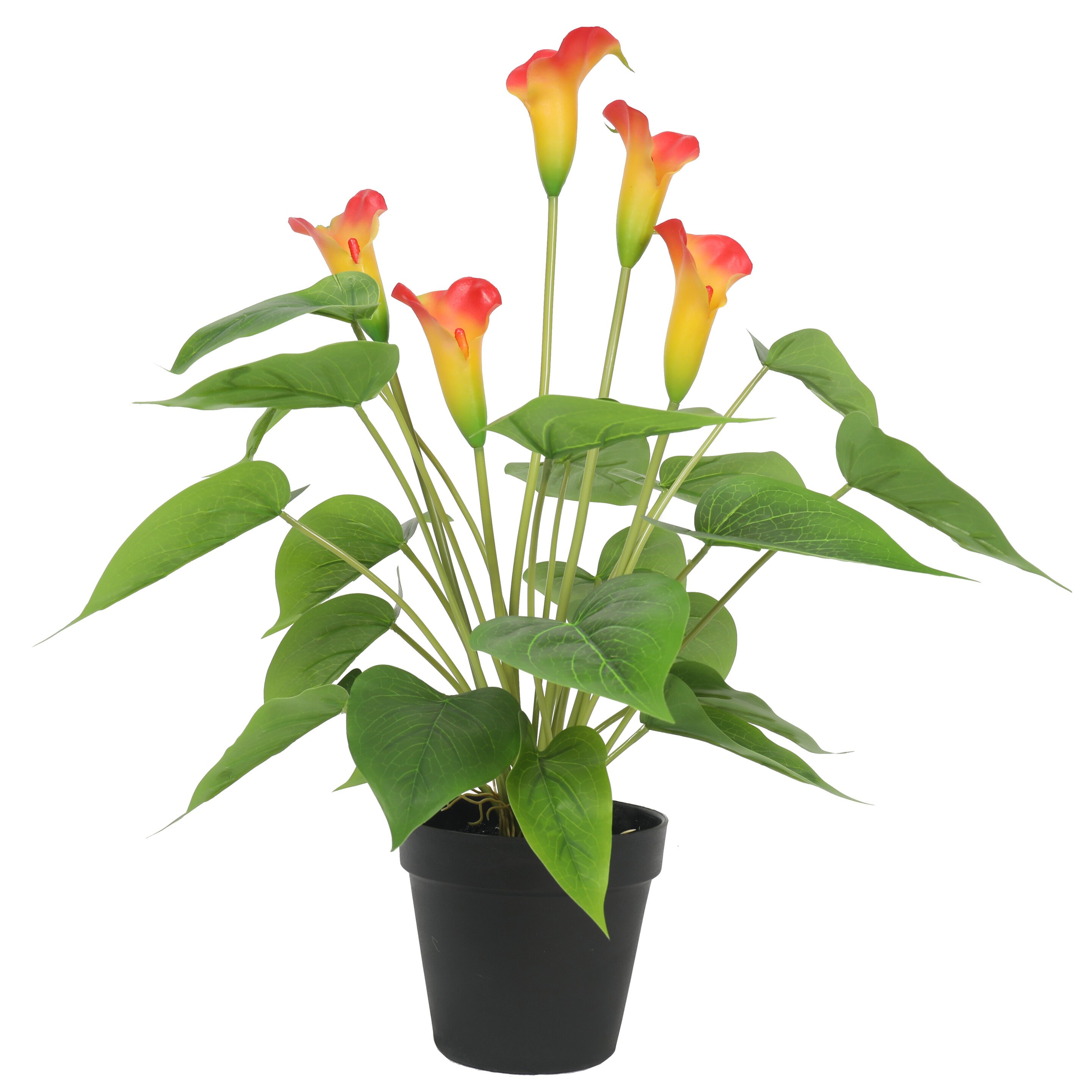 Plante artificielle Kala jaune-rouge cm