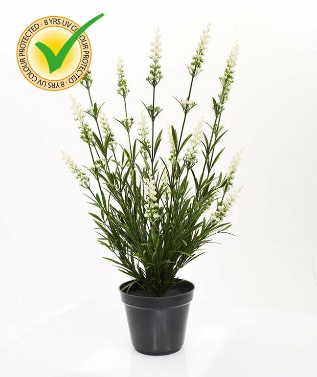 Plante artificielle Lavande blanche 50 cm
