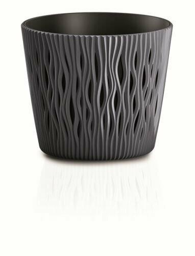 Pot de fleurs avec SANDY ROUND anthracite 18,9 cm
