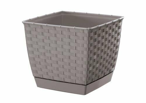 Pot de fleurs carré RATOLLA SQUARE mocca 25cm