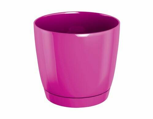 Pot de fleurs COUBI ROUND P avec un bol de fuchsia 24cm