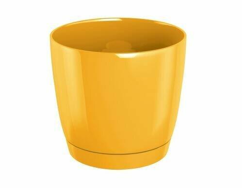Pot de fleurs COUBI ROUND P avec un bol jaune 13,5 cm