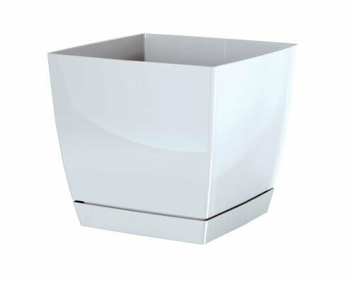 Pot de fleurs COUBI SQUARE P avec un bol blanc 18cm