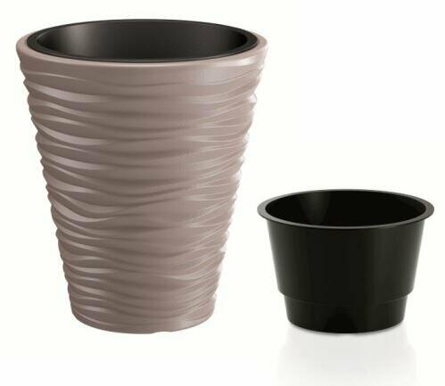 Pot de fleurs SABLE + dépôt moka 29,5 cm