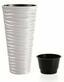 Pot de fleurs SAND SLIM + insert blanc 34,9 cm