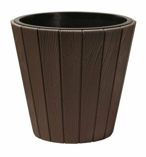 Pot de fleurs WOODE + dépôt marron 34,8 cm