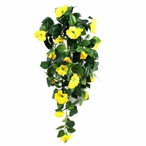 Vrille artificielle Pétunia jaune 80 cm